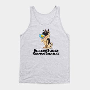 German Shepherd Dog Beer Drinking Buddies Series Cartoon Tank Top